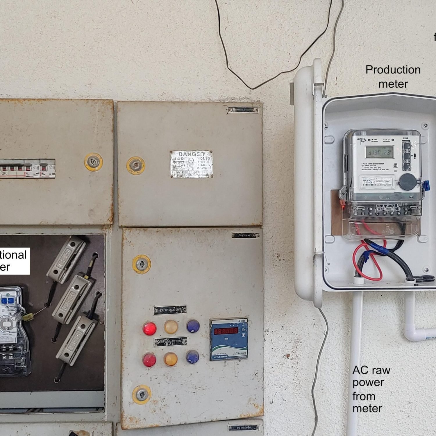 Solar panel net meter installation